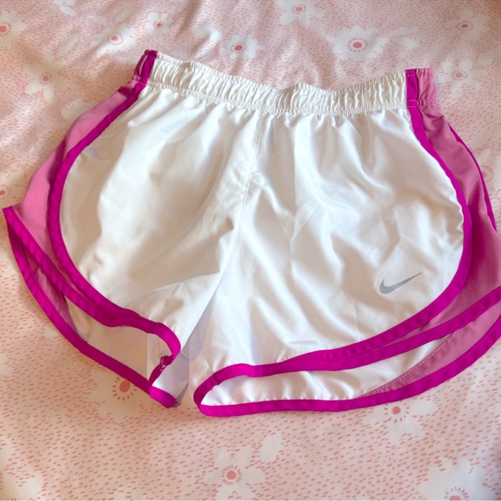 Bundle of 2 Pair- Nike Dri-Fit Running Shorts Fuchsia & White/Pink Women’s Small - Picture 4 of 16